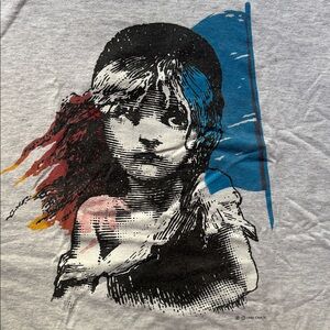 Vintage 80s Les Miserables Graphic T-Shirt - Gray